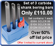 Set Carbide Shank Boring Bars