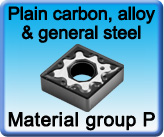 Carbide inserts for turning carbon alloy steel general use