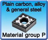 Carbide inserts for turning carbon alloy steel  general use