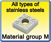 Carbide inserts for  turning stainless steel