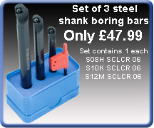 Set Steel Shank SCLCR  Boring Bars