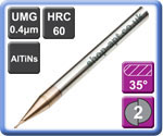 Micro Diameter Ball Nose End Mills 2 Flute AlTiNs Coated Ultra-fine Grain Carbide 60HRC
