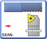 90� SXANR\L Toolholders for threading Inserts 150mm long