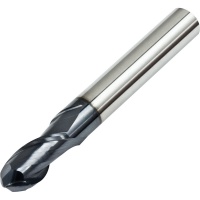 Economy Series Ball Nose Carbide End Mill 6mm Diameter 2 Flute TiAlN Coated 100mm Long
