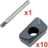 Economy 90 End Milling Set 10mm Diameter 100mm Long with 10 General Purpose  Coated Inserts