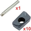 Economy 90 End Milling Set 25mm Diameter 150mm Long with 10 General Purpose  Coated Inserts
