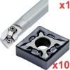 Boring Bar Set 95 deg 20mm dia Shank with 10 CNMG 120404 Inserts for Stainless