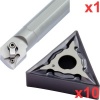Boring Bar Set 90 deg 20mm dia Shank with 10 TNMG 160404 Inserts for Stainless