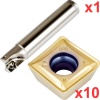 90 End Milling Set 20mm Diameter 100mm Long 20mm Plain Shank with 10 General Purpose SDKT 09T308 Inserts
