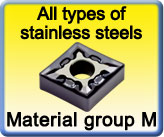 Carbide inserts for turning stainless steel