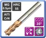 Carbide End Mills 4 Flute 55HRC AlTiCrN Coated