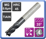 Economy Carbide End Mills 4 Flute TiAlN Coated 45HRC