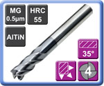 High Performance Carbide End Mills 4 Flute 55HRC