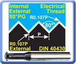 PG Electrical Single Tooth Thread Mills Internal External 80