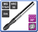 Diamond Coated 2 Flute Carbide Ball Nose End Mills HRC50