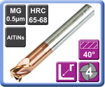 High Strength High Hardness Corner Rad Carbide End Mills 4 Flute 65HRC