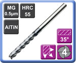 High Performance Carbide End Mills 4 Flute Long Series 55HRC