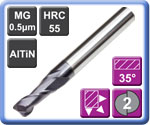 High Performance Carbide End Mills 2 Flute 55HRC