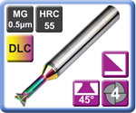 Aluminium Type Dove Tail Carbide Cutters DLC Coated 55HRC 45