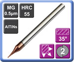 Micro Diameter Carbide End Mills 2 Flute AlTiNs Coated 55HRC