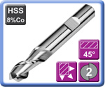 2 Flute Slot Drills HSS 8% Co Aluminium Series Un-coated