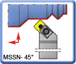 45° MSSNR\L Toolholders for SNMG Inserts