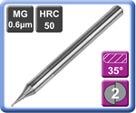 Micro Diameter Ball Nose End Mills 2 Flute Un-Coated for Aluminium 50HRC