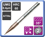 Micro Diameter End Mills 2 Flute AlTiNs Coated Ultra-fine Grain Carbide 60HRC
