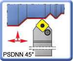 45 PSDNN Toolholders for SNMG Inserts