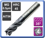 Roughing End Mills 4 Flute AlTiN Coated Micro-grain Carbide 45HRC