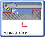 93 PDUNR\L -EX Back  Boring Bars for DNMG Inserts