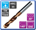 Through Coolant Carbide Drills 3.0mm - 5.9mm 3XD AlCrTiN-X Coating