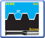 ACME Single Tooth Thread Mills for General Use Internal 29°