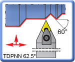 TDPNN 62.5° Toolholders for DNMG Inserts