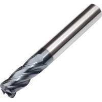 Corner Radius End Mill for General Use 6mm Diameter 0.2mm Rad 4 Flute AlTiN Coated Carbide 45HRC