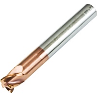 High Strength High Hardness 4 Flute Carbide End Mill 10mm Diameter 0.3mm Rad AlTiNS Coated 65HRC