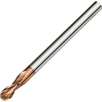 Ball Nose End Mill for General Use 10mm Diameter 2 Flute TiAlN Coated 55HRC 100mm Long