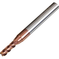 4mm Dia 0.2mm Corner Chamfer 4 Flute Variable Helix Angle High Performance Carbide End Mill