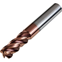16mm Dia 0.5mm Corner Chamfer 4 Flute Variable Helix Angle High Performance Carbide End Mill