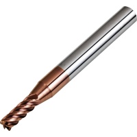 4mm Dia 0.2mm Corner Chamfer 5 Flute Variable Helix Angle High Performance Carbide End Mill