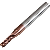 4mm Dia 0.5mm Corner Radius 5 Flute Variable Helix Angle High Performance Carbide End Mill
