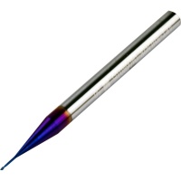 Long Neck End Mill 0.7mm Dia with 0.1mm Corner Rad 4mm Neck Length 50mm Long 68HRC
