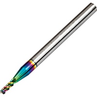 EPA3-04020075DLC 3 Flute Carbide End Mill for Aluminium 2mm Diameter 75mm Long Polished Flute