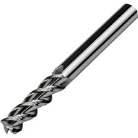 EPA3-04040075 3 Flute Carbide End Mill for Aluminium 4mm Diameter 75mm Long Polished Flute