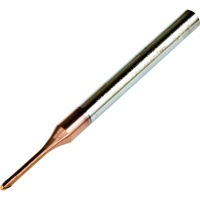 Long Neck Ball Nose Carbide Cutter 1.5mm Dia 10mm Neck Length 50mm Long 55HRC