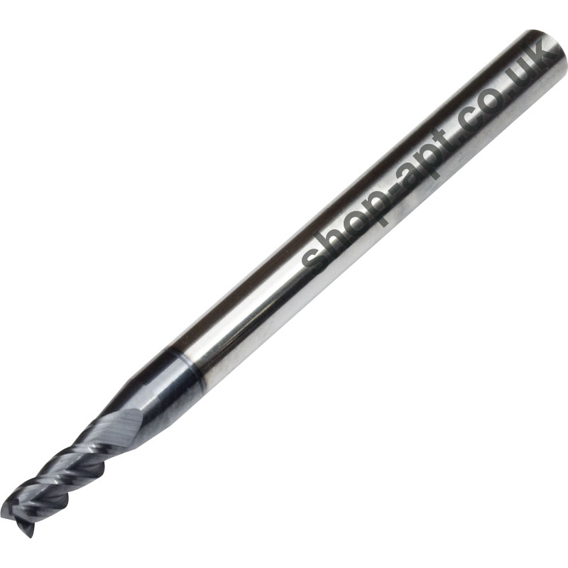 3 Flute End Mill for General Use 3mm Diameter AlTiN Coated Carbide 45HRC Associated Production Tools