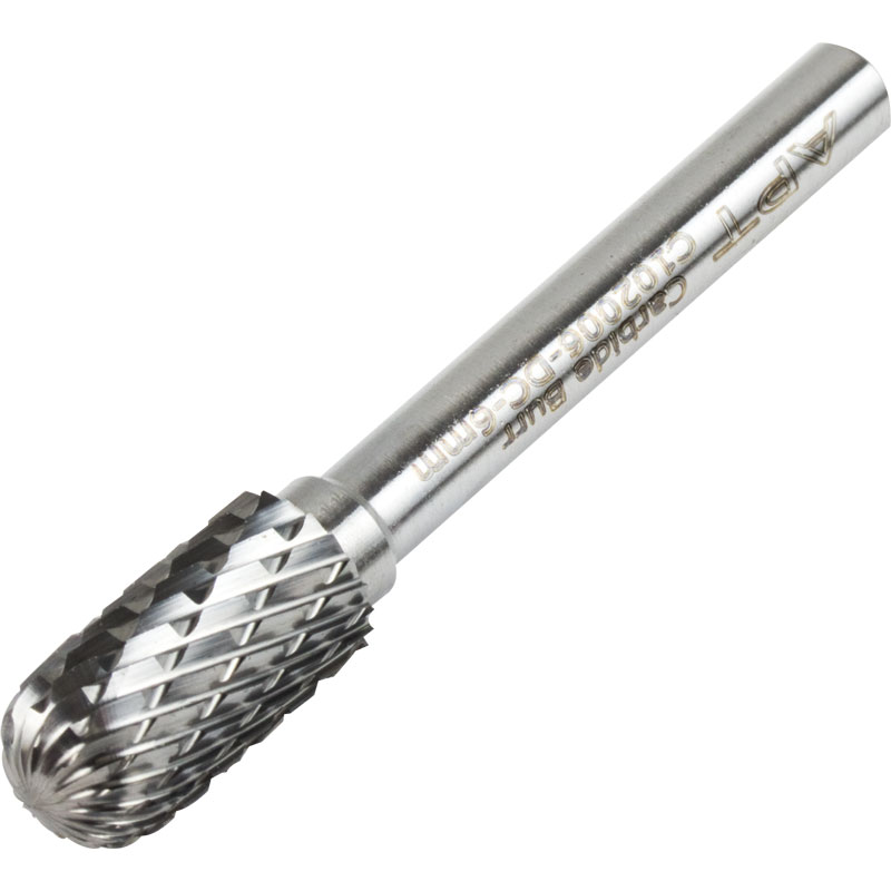 Carbide Burr 16mm Diameter 25mm Head Length Double Cut Ball Nose