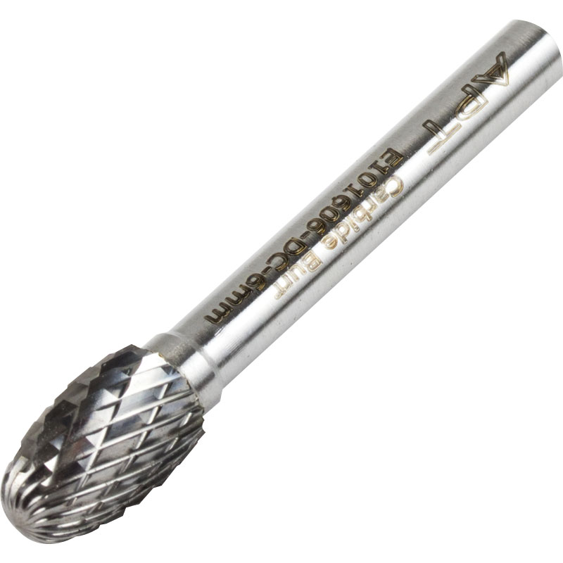 Carbide Burr 12mm Diameter 20mm Head Length Double Cut Oval Associated