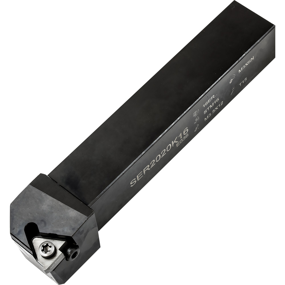 Kit Portautensili CNC Per Tornio SER2020K16 + 10 Inserti 16ER AG60 + Chiave T15 | Utensile Per Semifinitura E Finitura, Gambo 20x20 Mm
