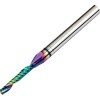 2.5mm Diameter 1 Flute Carbide End Mill for Plasics Acrylic PVC 22mm Flute Length DLC Coated